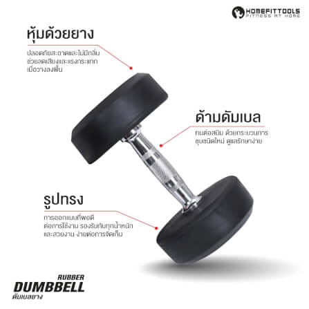 ดัมเบลยางกลม HOMEFITTOOLS 50KG 1 คู่_2